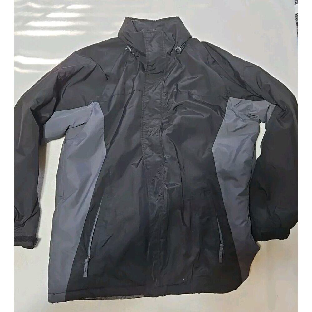 Athletic Works Winter Jacket Size Lrg Black Full Zip Coat Mens